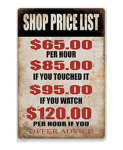 THA376 Shop Price List